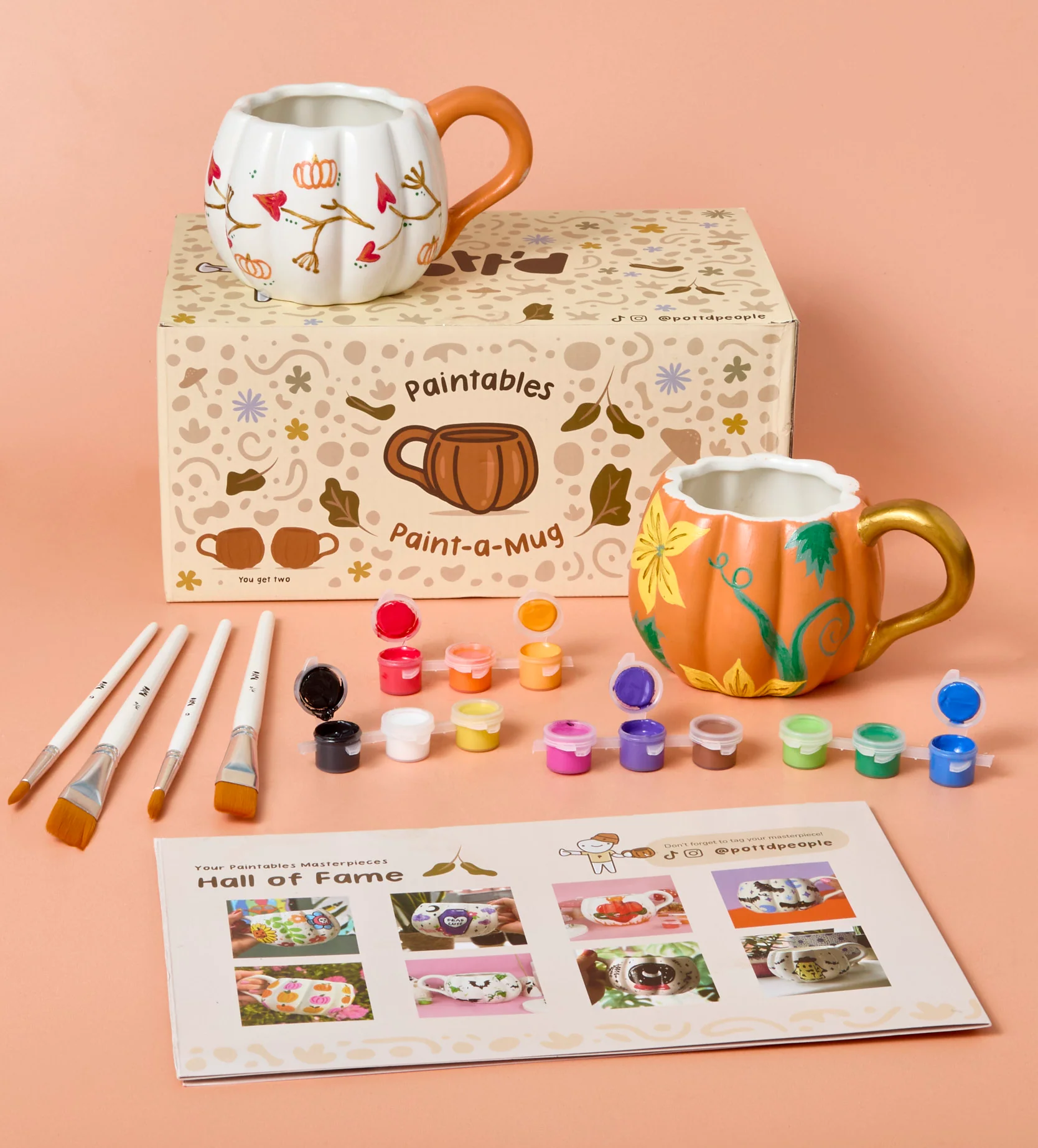 Pumpkin Paint-a-Mug x2